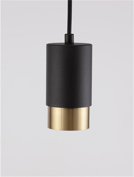 Nova Luce Závěsné svítidlo POGNO černá a zlatý hliník GU10 1x10W
