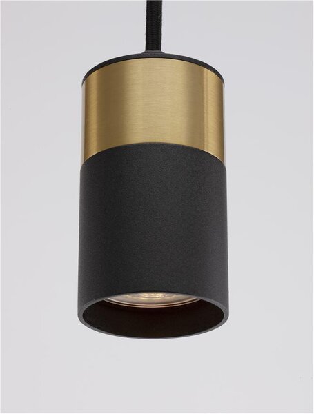 Nova Luce Závěsné svítidlo POGNO černá a zlatý hliník GU10 1x10W