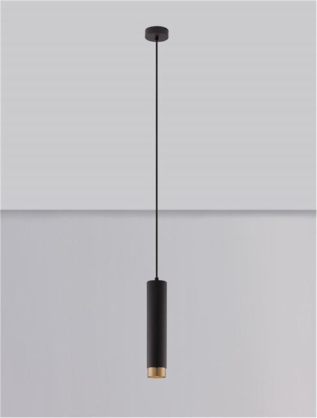 Nova Luce Závěsné svítidlo POGNO černá a zlatý hliník GU10 1x10W