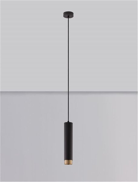 Nova Luce Závěsné svítidlo POGNO černá a zlatý hliník GU10 1x10W