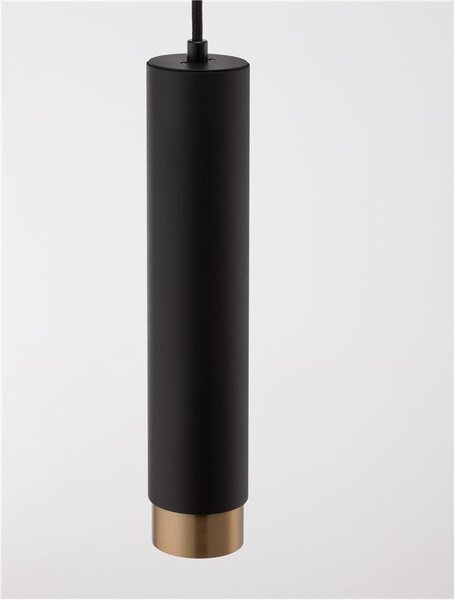 Nova Luce Závěsné svítidlo POGNO černá a zlatý hliník GU10 1x10W