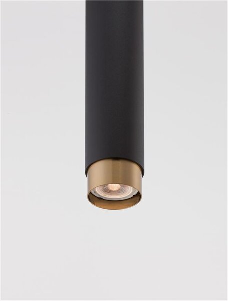 Nova Luce Závěsné svítidlo POGNO černá a zlatý hliník GU10 1x10W