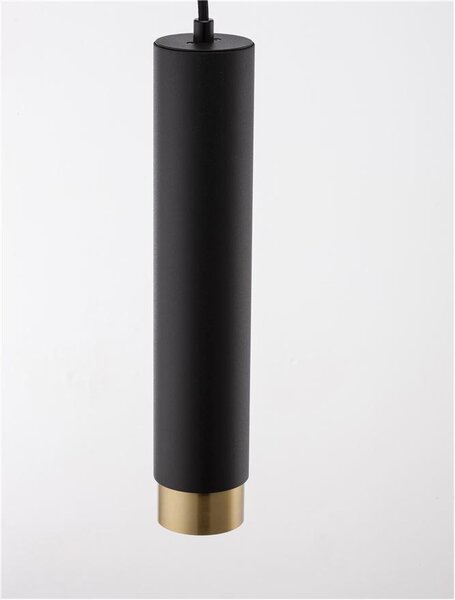 Nova Luce Závěsné svítidlo POGNO černá a zlatý hliník GU10 1x10W