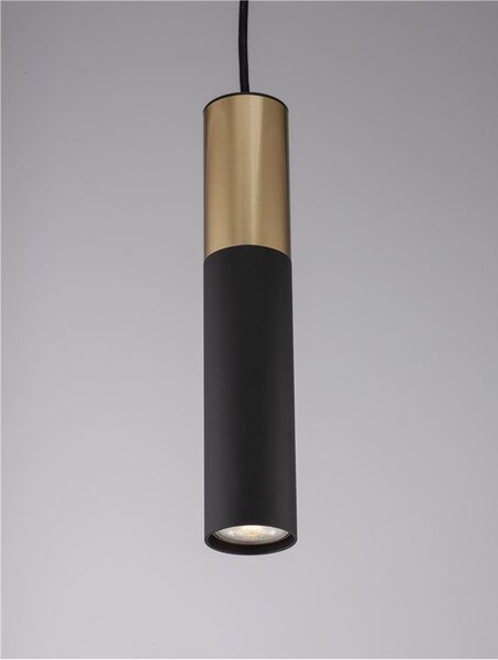 Nova Luce Závěsné svítidlo POGNO černá a zlatý hliník GU10 1x10W