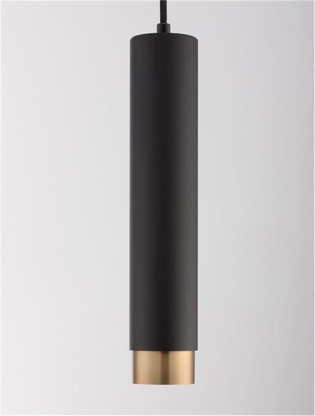 Nova Luce Závěsné svítidlo POGNO černá a zlatý hliník GU10 1x10W
