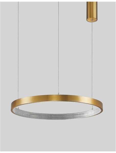 Nova Luce Závěsné LED svítidlo PRESTON, 37W 3000K stmívatelné Barva: Mosaz