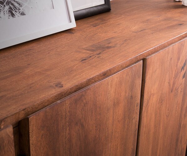 DELIFE Komoda Live-Edge 220 cm akácie hnědá masivní 6 dvířek