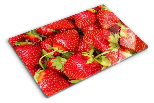Krájecí prkénko skleněné Jahody na pozadí ddk-nr-wm-00006988