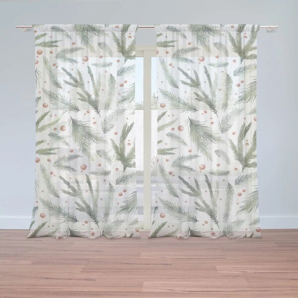 Sablio Vánoční záclony Vůně jehličí: 2ks 150x250cm