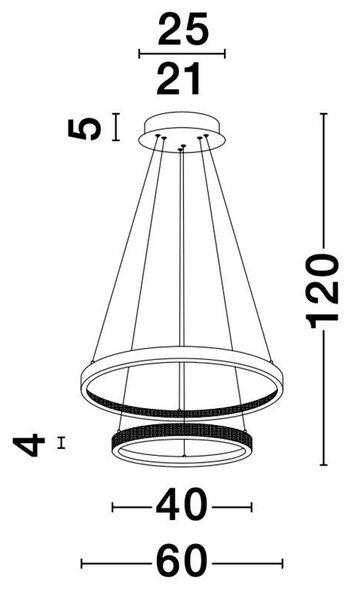 Nova Luce Závěsné LED svítidlo PRESTON, 60W 3000K stmívatelné