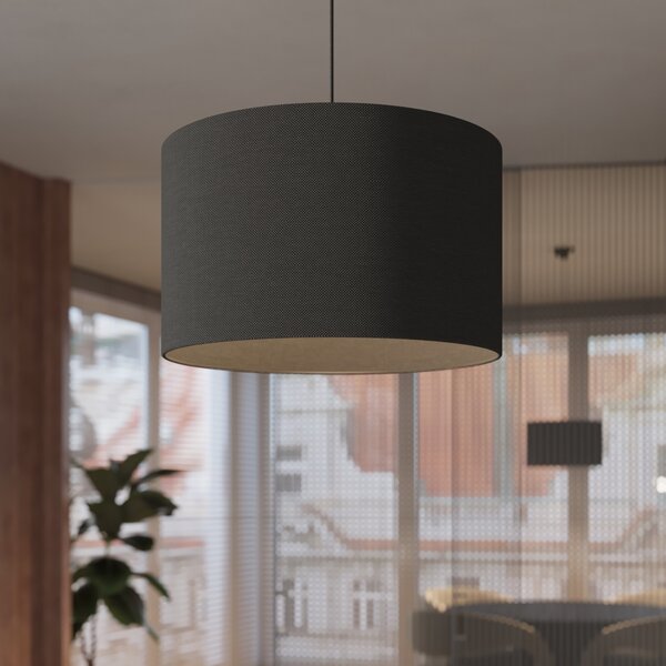 Závěsné svítidlo Nova, 1x černé textilní stínítko, (fi 30 cm)