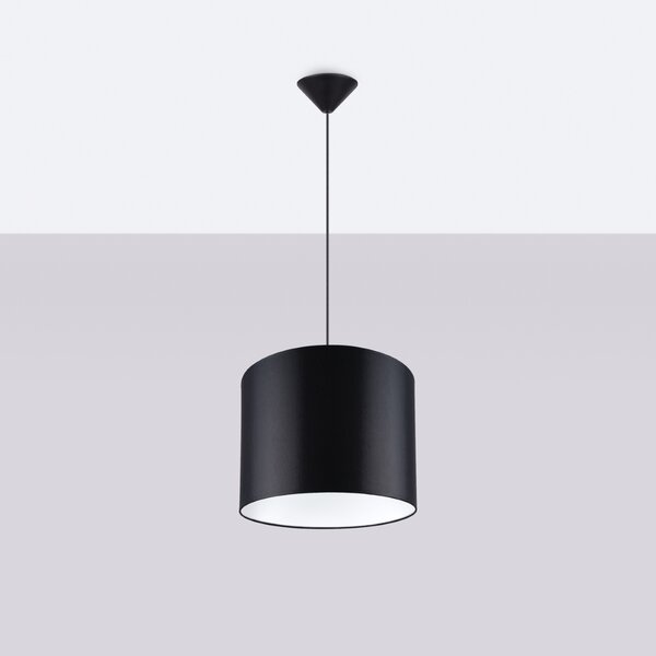 Závěsné svítidlo Nova, 1x černé textilní stínítko, (fi 30 cm)