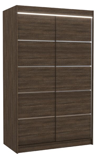 ADRK Šatní skříň posuvná s LED osvětlením BENISSO CH 120 L, choco