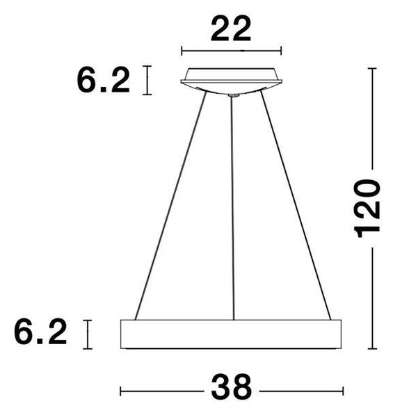 Nova Luce Závěsné LED svítidlo RANDO THIN, 30W 3000K stmívatelné Barva: Zlatá