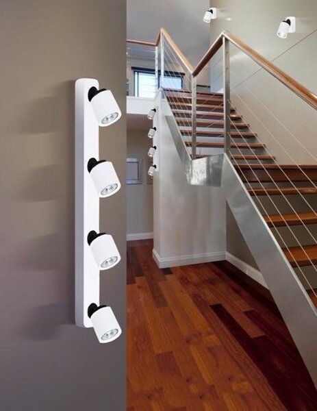 AZZ AZ0665 Stropní a nástěnné bodové svítidlo Azzardo Tomi 4 PR white/grey AZ0665 GU10 4x50W IP20 70cm bílo-šedé - AZZARDO