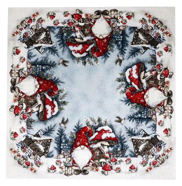 Vánoční žinylkový ubrus Houbový skřítek 90x90 cm Chenille IT039 Barva Vícebarevná Rozměry 90x90 cm