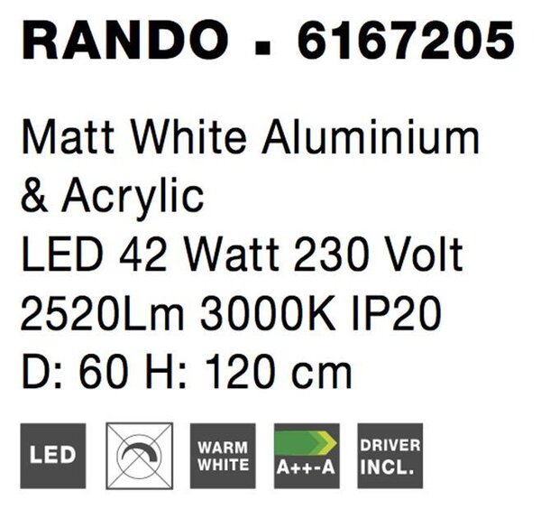 Nova Luce Závěsné LED svítidlo RANDO, 42W 3000K Barva: Černá