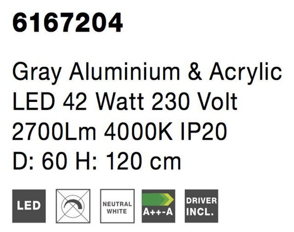 Nova Luce Závěsné LED svítidlo RANDO, 42W 3000K Barva: Černá