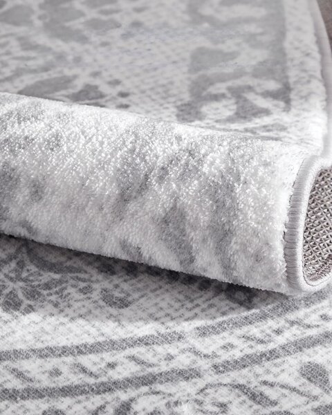 SONGMICS Kulatý koberec ORIENT 120 cm šedý
