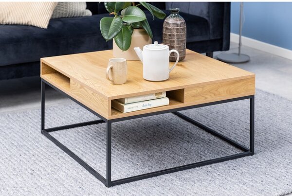 Konferenční stolek s deskou v dubovém dekoru v tmavě přírodní barvě 80x80 cm Willford – Actona