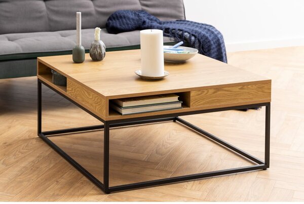 Konferenční stolek s deskou v dubovém dekoru v tmavě přírodní barvě 80x80 cm Willford – Actona