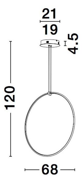 Nova Luce Závěsné LED svítidlo RING, 28W 3000K stmívatelné