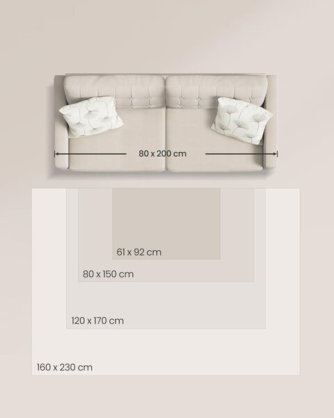 SONGMICS Obdélníkový koberec ORIENT 120x170 cm cappuccino béžový