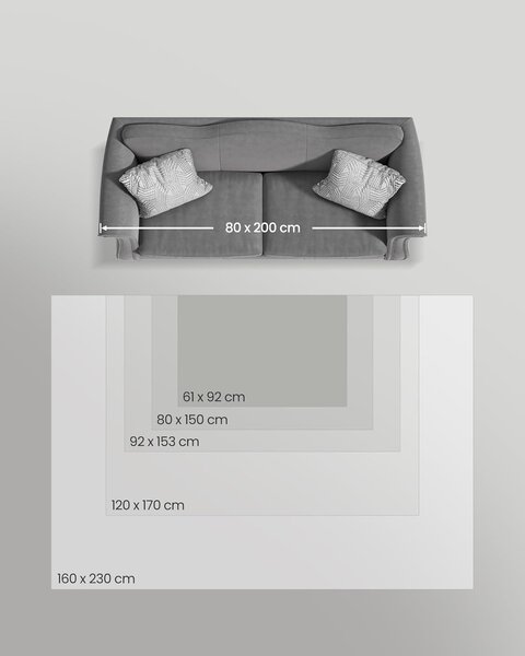 SONGMICS Obdélníkový koberec ORIENT 150x80 cm šedý