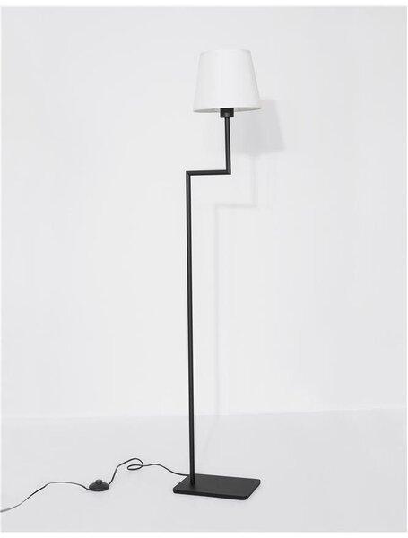 Nova Luce Stojací lampa SAVONA černý hliník E27 1x12W