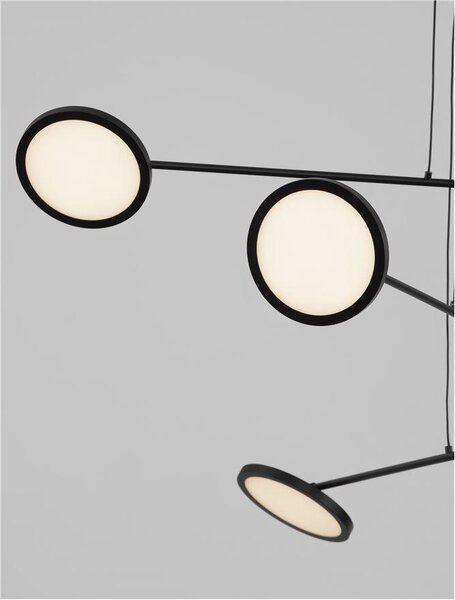 Nova Luce Závěsné LED svítidlo SCOPE, 49.2W 3000K stmívatelné Barva: Černá