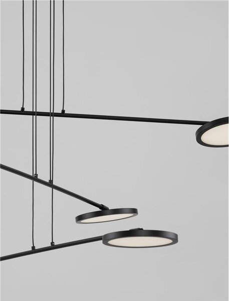 Nova Luce Závěsné LED svítidlo SCOPE, 49.2W 3000K stmívatelné Barva: Černá
