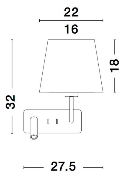 Nova Luce Nástěnné svítidlo SAVONA, nastavitelné - vypínač na těle, 3W 3000K E27 1x12W čtecí lampička