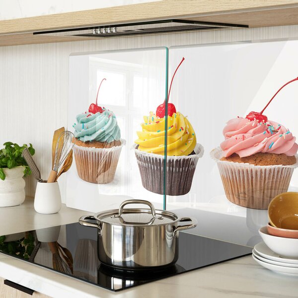 Skleněná krájecí deska Cupcake se šlehačkou a třešní ddk-nr-wm-00007000