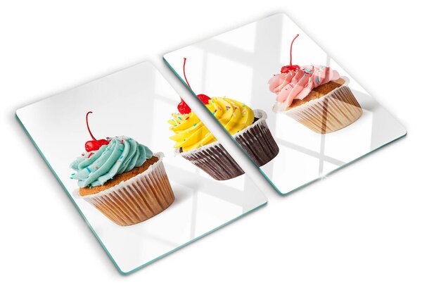 Skleněná krájecí deska Cupcake se šlehačkou a třešní ddk-nr-wm-00007000