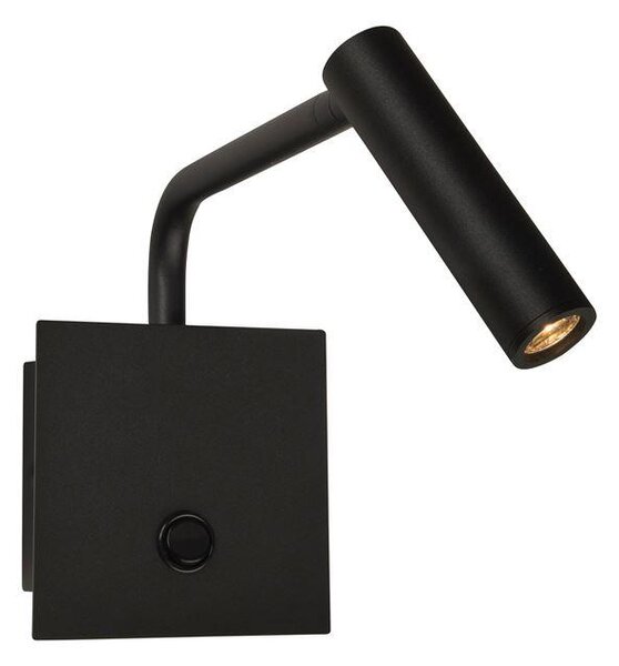 Nova Luce Nástěnné LED svítidlo SICILY černý hliník 3W 3000K s vypínačem
