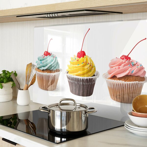 Skleněná krájecí deska Cupcake se šlehačkou a třešní ddk-nr-wm-00007000