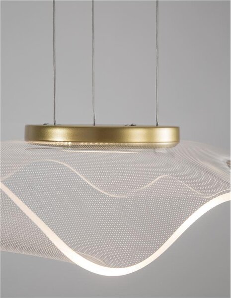 Nova Luce Závěsné LED svítidlo SIDERNO zlatý hliník a akryl 30W 3000K