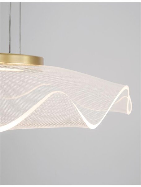 Nova Luce Závěsné LED svítidlo SIDERNO zlatý hliník a akryl 30W 3000K