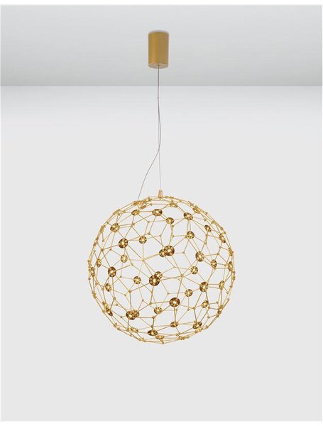 Nova Luce Závěsné LED svítidlo SOLE zlatý kov 21.6W 3000K