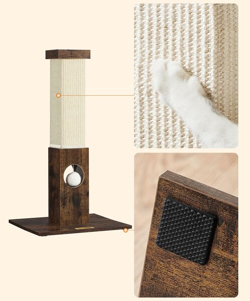 SONGMICS Kočičí škrabadlo Bello 73 cm hnědé/krémové