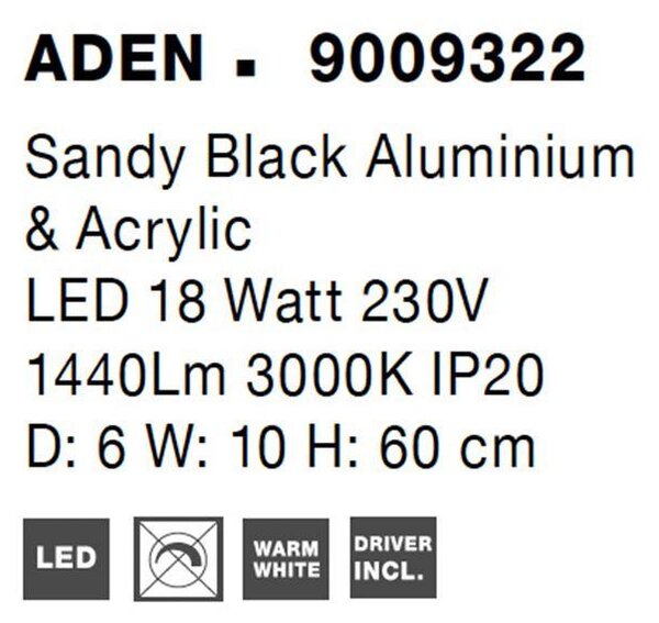 Nova Luce Nástěnné LED svítidlo SYNTHESI,18W 3000K Barva: Bílá