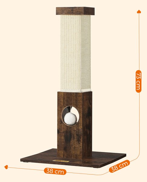 SONGMICS Kočičí škrabadlo Bello 73 cm hnědé/krémové
