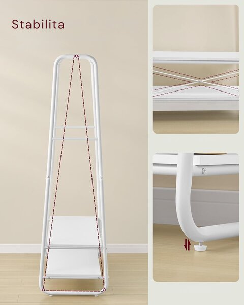 SONGMICS Stojan na oblečení Vasagle COUPE 100 cm bílý