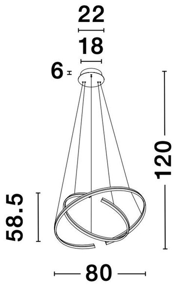 Nova Luce Závěsné LED svítidlo TORRENTE, nastavitelné 93W 3000K stmívatelné
