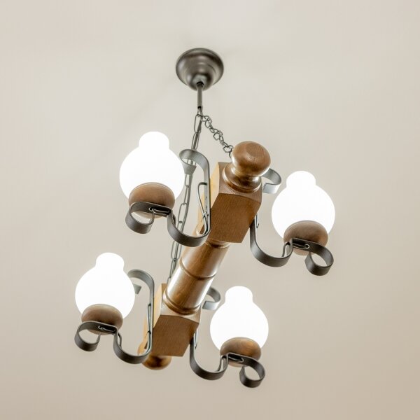 Brilagi - Lustr na řetězu RUSTIC 4xE14/40W/230V buk/ořech