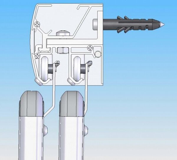 Lištový systém dvojitý (různé délky) - délka 250 cm (V80250000)