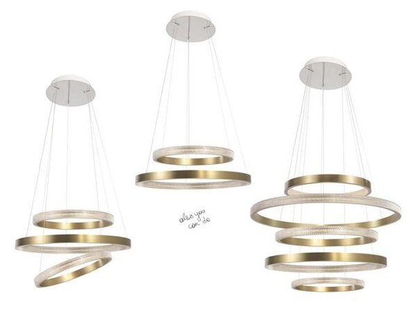Nova Luce Závěsné LED svítidlo VEGAS, ø108cm, antický mosazný hliník, 35W 3000K