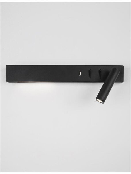 Nova Luce Nástěnné LED svítidlo VIDA, USB nabíjení, 3000K, čtecí lampička 1x3W Barva: Bílá