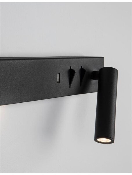 Nova Luce Nástěnné LED svítidlo VIDA, USB nabíjení, 3000K, čtecí lampička 1x3W Barva: Bílá