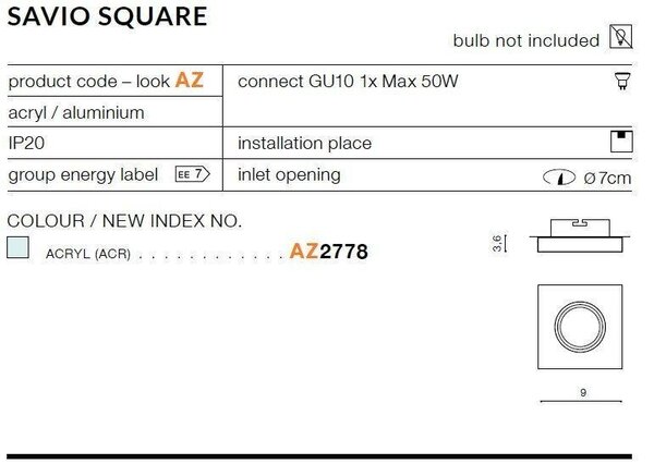 AZZ AZ2778 Savio Square - AZZARDO